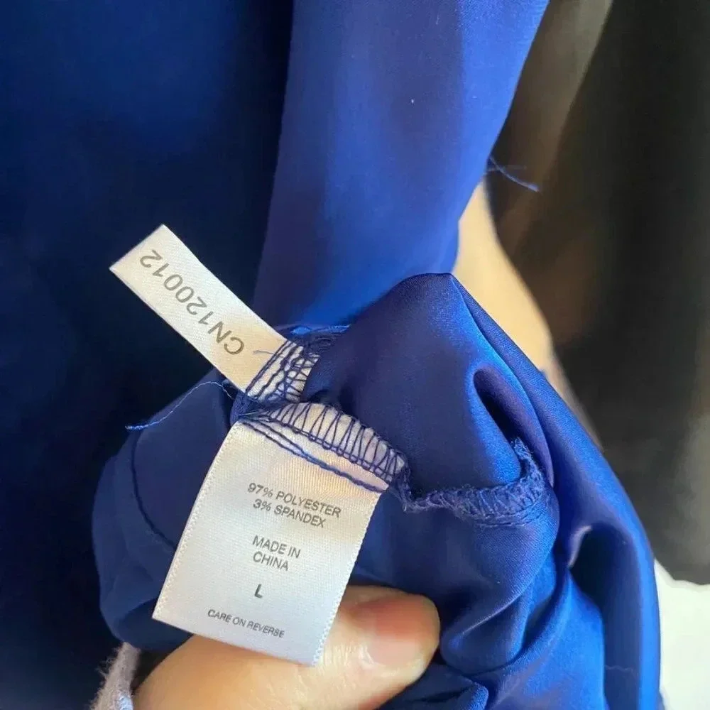 Black and Blue Button Down Shirt Dress - Picture 9 of 13